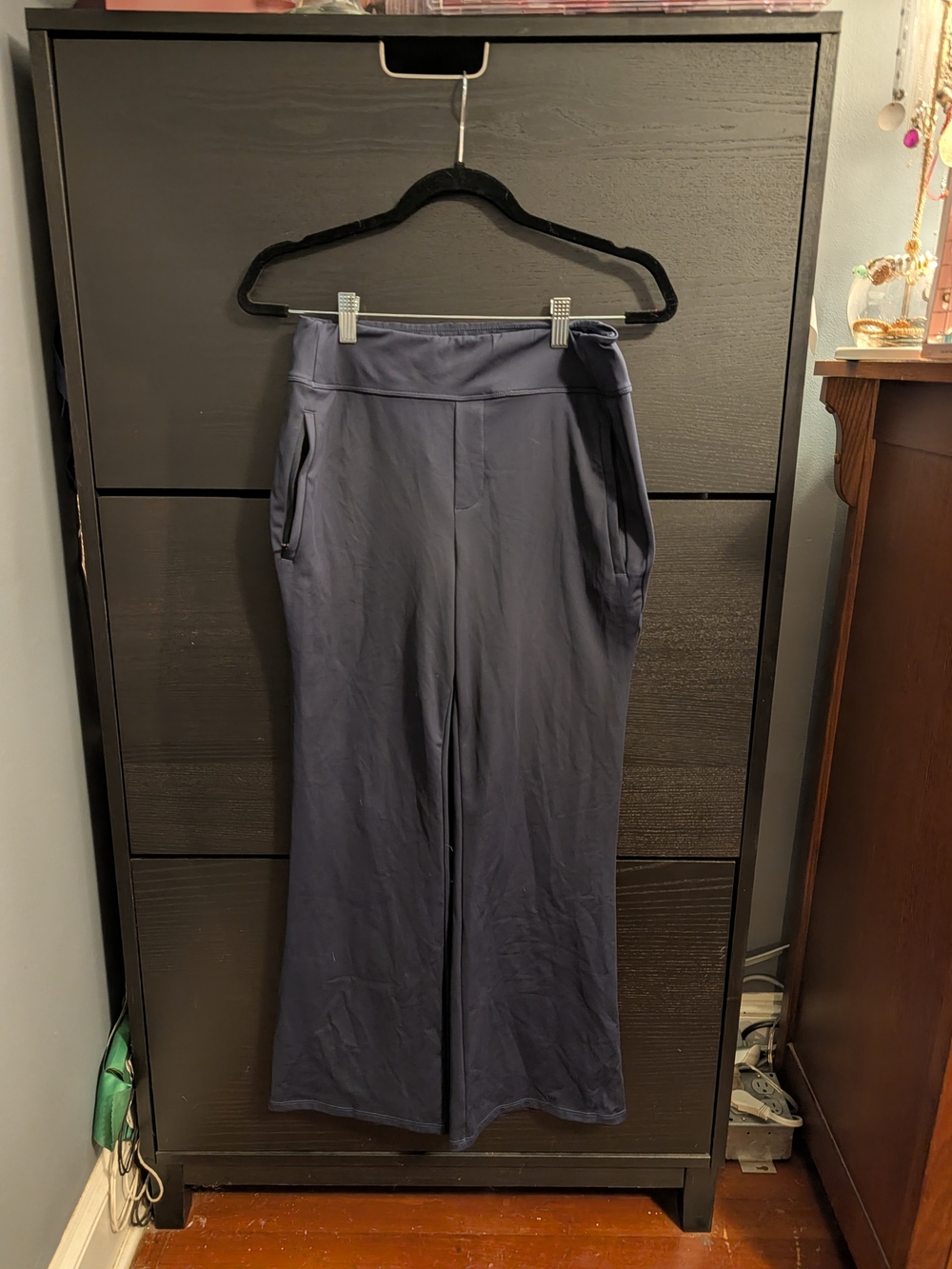 HALARA Navy Wide-Leg Ponte Pants with Side Pockets